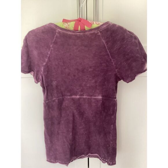 Free People Embroidered Faded Pullover Shirt Sz XS Stretch - Picture 5 of 7